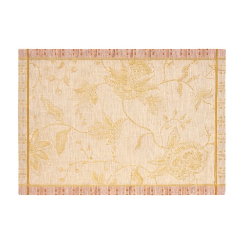 Sets de table antitache pur lin Eté indien Abricot, Le Jacquard Français 