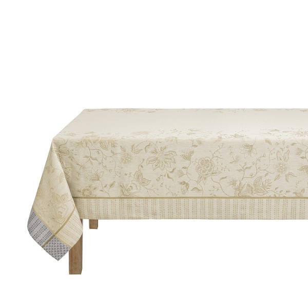 Nappe pur lin Eté indien Noix, Le Jacquard Français