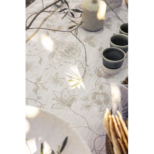 Nappe pur lin Eté indien Noix, Le Jacquard Français