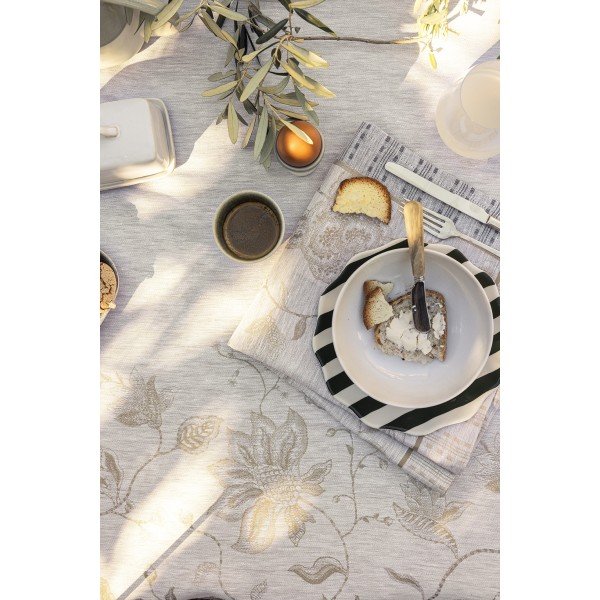 Serviettes de table pur lin Eté indien Noix, Le Jacquard Français 