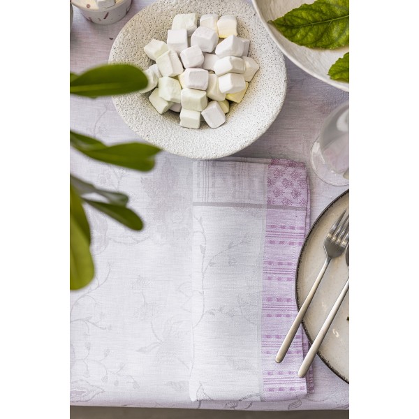 Serviettes de table pur lin Eté indien Fresia, Le Jacquard Français 