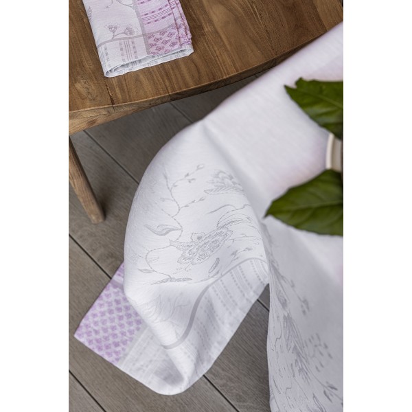 Petit Carré déco pur lin Eté indien Fresia, Le Jacquard Français