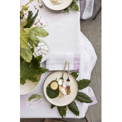 Petit Carré déco pur lin Eté indien Fresia, Le Jacquard Français