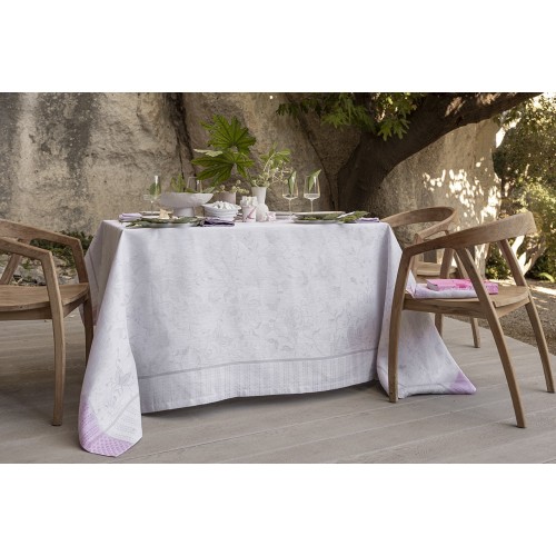 Petit Carré déco pur lin Eté indien Fresia, Le Jacquard Français