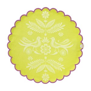 Sets de table enduits ronds 38cm Alegria Lagoon, Le Jacquard Français  2