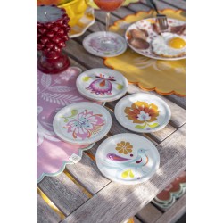 Ensemble de 4 Dessous-de-verres en bois de bouleau diamètre 11cm Alegria Multico, Le Jacquard Français