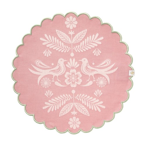 Sets de table enduits ronds 38cm Alegria Sorbet, Le Jacquard Français