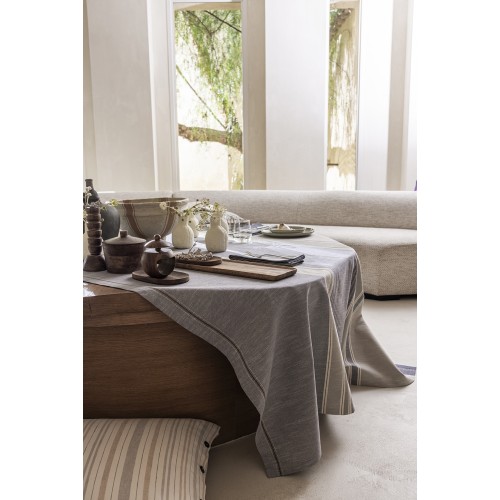 Nappes jacquard coton et lin Dune Touareg, Le Jacquard Français