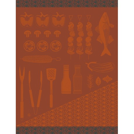 Torchons de cuisine Braise Feu, Le Jacquard Français 