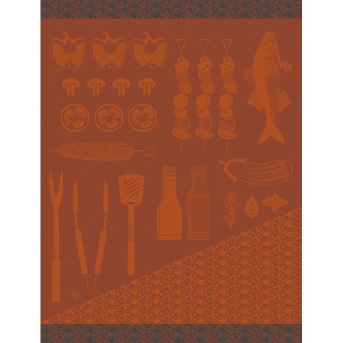Torchons de cuisine Braise Feu, Le Jacquard Français 