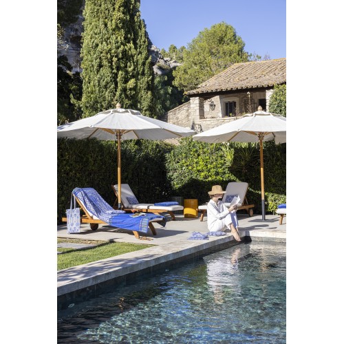 Drap de plage nid d'abeilles Palmeraie Mirage 100x200cm, Le Jacquard Français