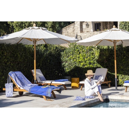 Drap de plage nid d'abeilles Palmeraie Mirage 100x200cm, Le Jacquard Français