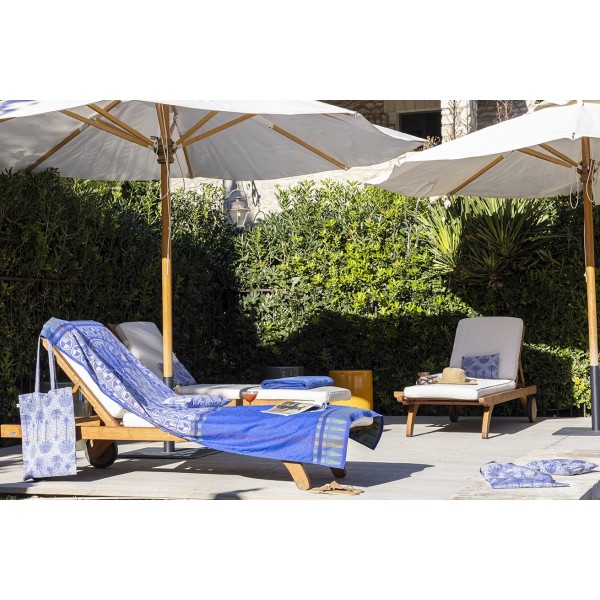 Drap de plage nid d'abeilles Palmeraie Mirage 100x200cm, Le Jacquard Français