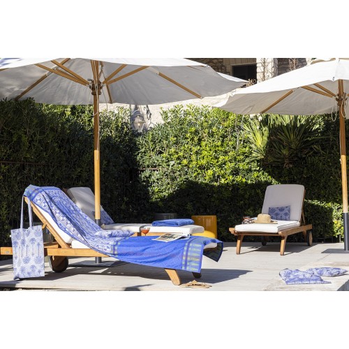 Drap de plage nid d'abeilles Palmeraie Mirage 100x200cm, Le Jacquard Français