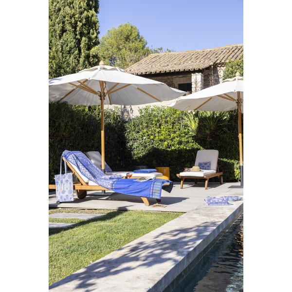 Drap de plage nid d'abeilles Palmeraie Mirage 100x200cm, Le Jacquard Français