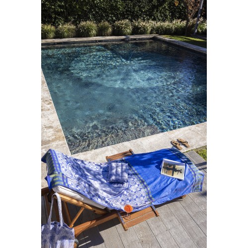Drap de plage nid d'abeilles Palmeraie Mirage 100x200cm, Le Jacquard Français