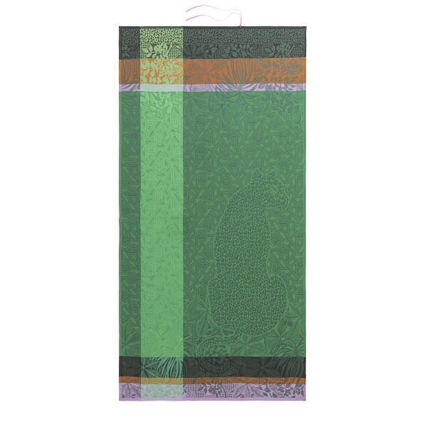 Drap de plage nid d'abeilles Carioca Selva 100x200cm, Le Jacquard Français