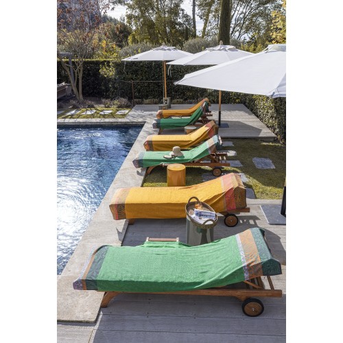 Drap de plage nid d'abeilles Carioca Selva 100x200cm, Le Jacquard Français