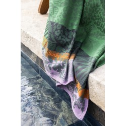 Drap de plage nid d'abeilles Carioca Selva 100x200cm, Le Jacquard Français