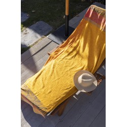 Drap de plage nid d'abeilles Carioca Sol 100x200cm, Le Jacquard Français