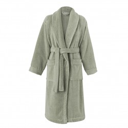 Peignoir de bain mixte Caresse Tilleul 100% coton, Le Jacquard Français