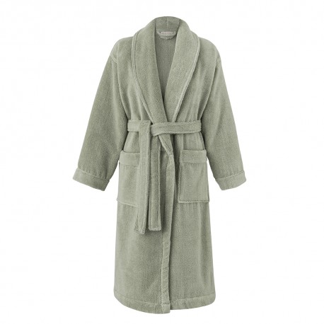 Peignoir de bain mixte Caresse Tilleul 100% coton, Le Jacquard Français