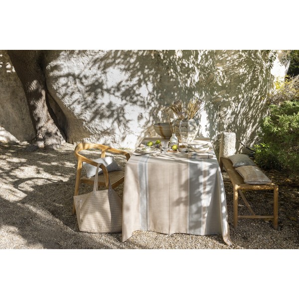 Nappe coton et lin Dune Argan, Le Jacquard Français 