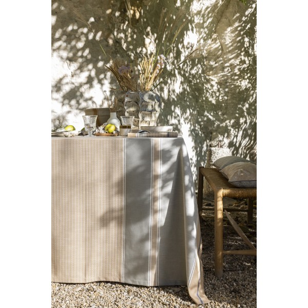 Nappe coton et lin Dune Argan, Le Jacquard Français