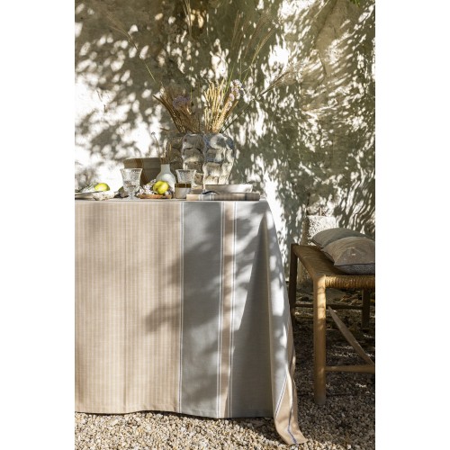 Nappe coton et lin Dune Argan, Le Jacquard Français