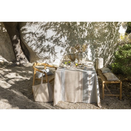 Nappe coton et lin Dune Argan, Le Jacquard Français