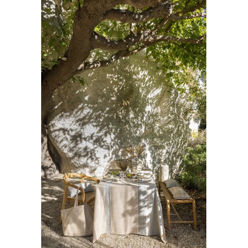 Nappe coton et lin Dune Argan, Le Jacquard Français
