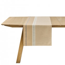 Chemin de table jacquard coton et lin Dune Argan, Le Jacquard Français