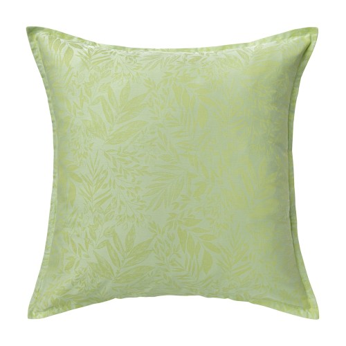 Le Jacquard Français - Taie carrée jacquard de coton 118 fils/cm² Charmilles Limonade