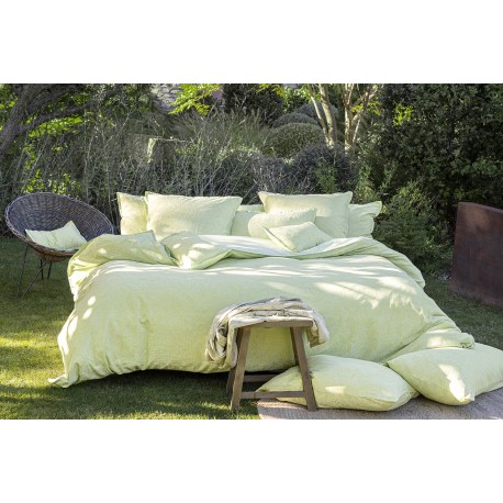 Le Jacquard Français - Housse de couette jacquard de coton 118 fils/cm² Charmilles Limonade