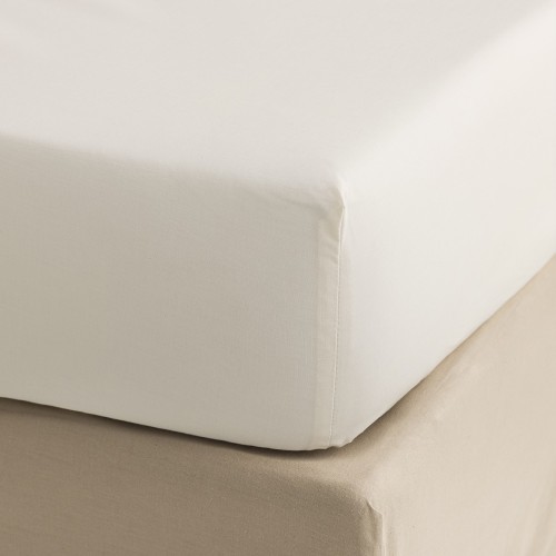 Le Jacquard Français - Drap housse uni  beige en percale de coton 118 fils/cm² Eté indien Mandala