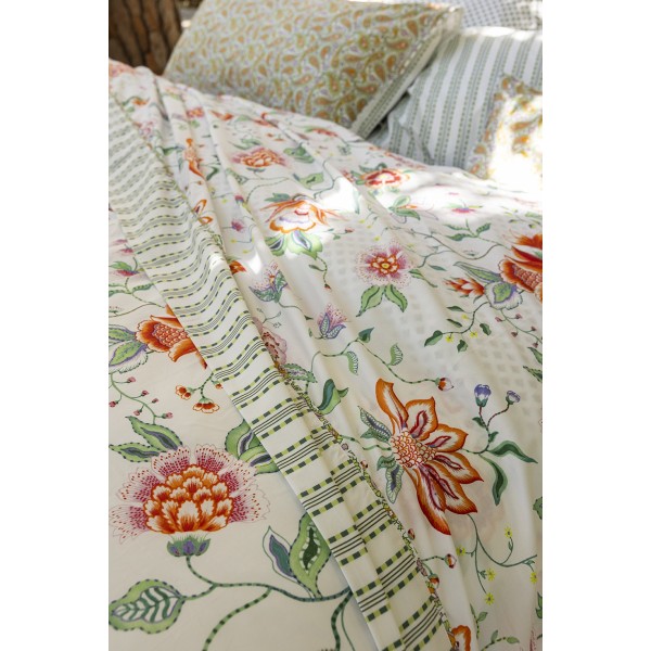 Le Jacquard Français - Drap plat imprimé en percale de coton 118 fils/cm² Eté indien Mandala