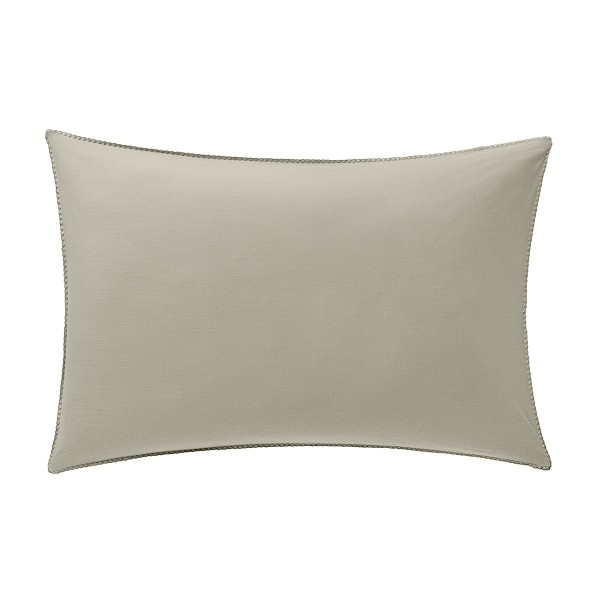 Le Jacquard Français - Taie rectangle unie coton flammé Eclat Sésame
