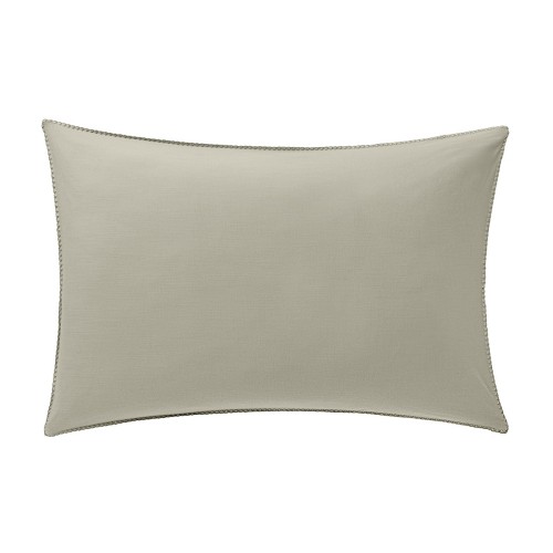Le Jacquard Français - Taie rectangle unie coton flammé Eclat Sésame