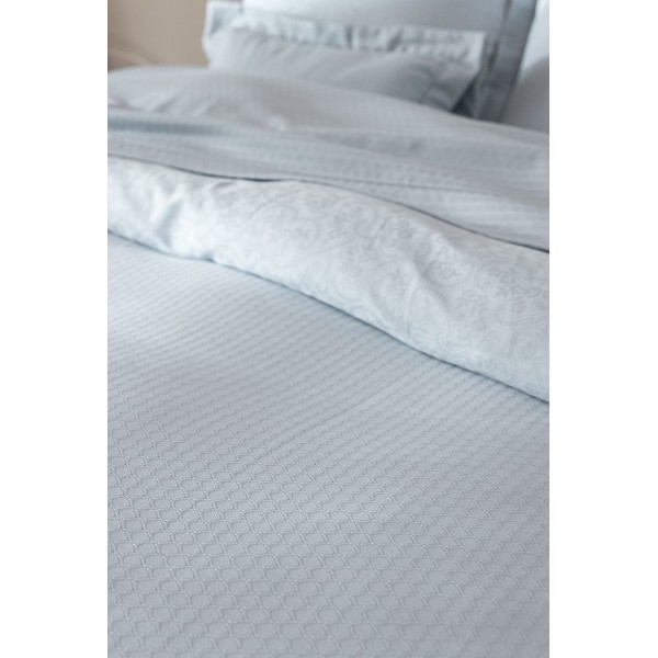 Le Jacquard Français - Housse de couette jacquard coton peigné  118 fils/cm² Portofino Lido