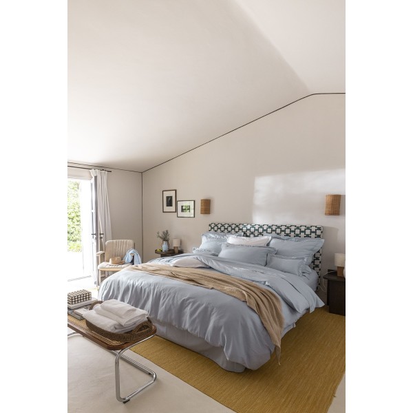 Le Jacquard Français - Housse de couette jacquard coton peigné  118 fils/cm² Portofino Lido