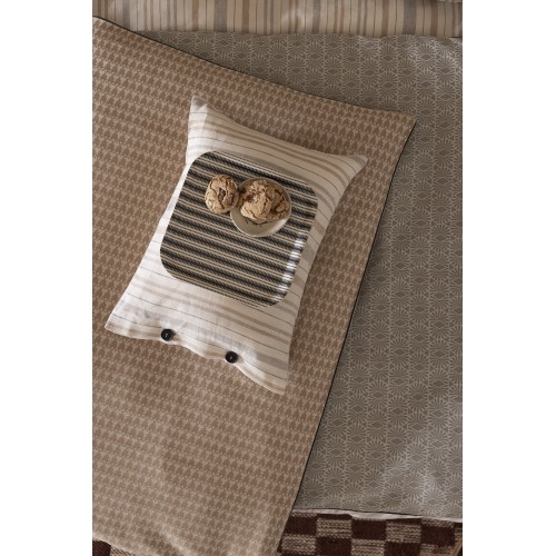Housse de Courtepointe coton Dune Argan, le Jacquard Français