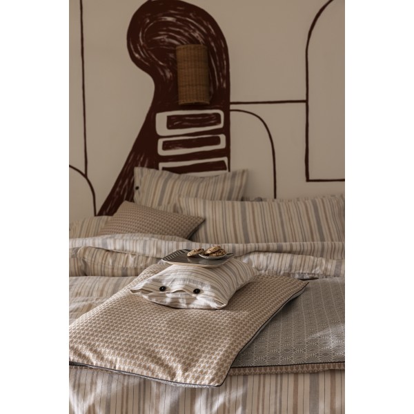 Housse de Courtepointe coton Dune Argan, le Jacquard Français