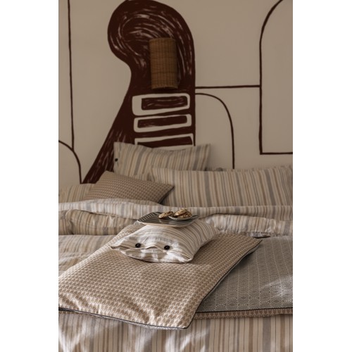 Housse de Courtepointe coton Dune Argan, le Jacquard Français