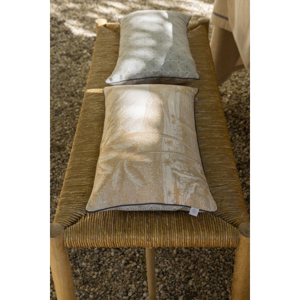 Housse de coussin coton Dune Argan, Le Jacquard Français