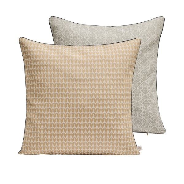 Housse de coussin coton Dune Argan 50x50, Le Jacquard Français