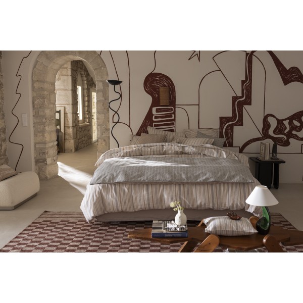 Housse de coussin coton Dune Argan, Le Jacquard Français