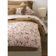 Housse de Courtepointe coton/lin Campagne Rose, Le Jacquard Français
