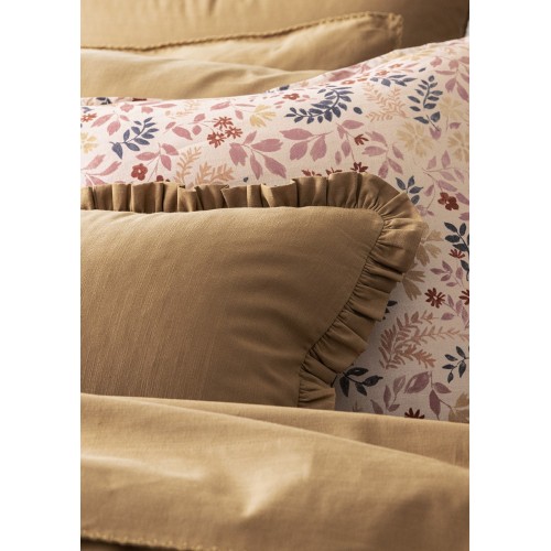 Housses de coussins coton/lin Campagne Rose, Le Jacquard Français