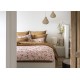 Housses de coussin et courtepointe imprimées coton/lin Campagne Rose, Le Jacquard Français