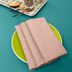 Serviettes de table jacquard coton uni Bastide Papaye, Garnier-Thiébaut 